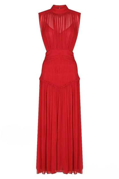 Remarkable Moment High Trendy Neck Maxi Dress