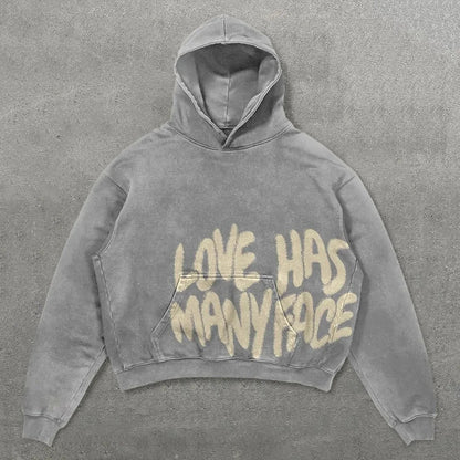 Letter Print Oversized Streetwear Hoodie