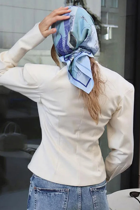 Waist-Fitted Long Sleeve Blazer