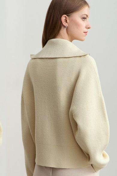 Cropped Sailor Collar Cardigan