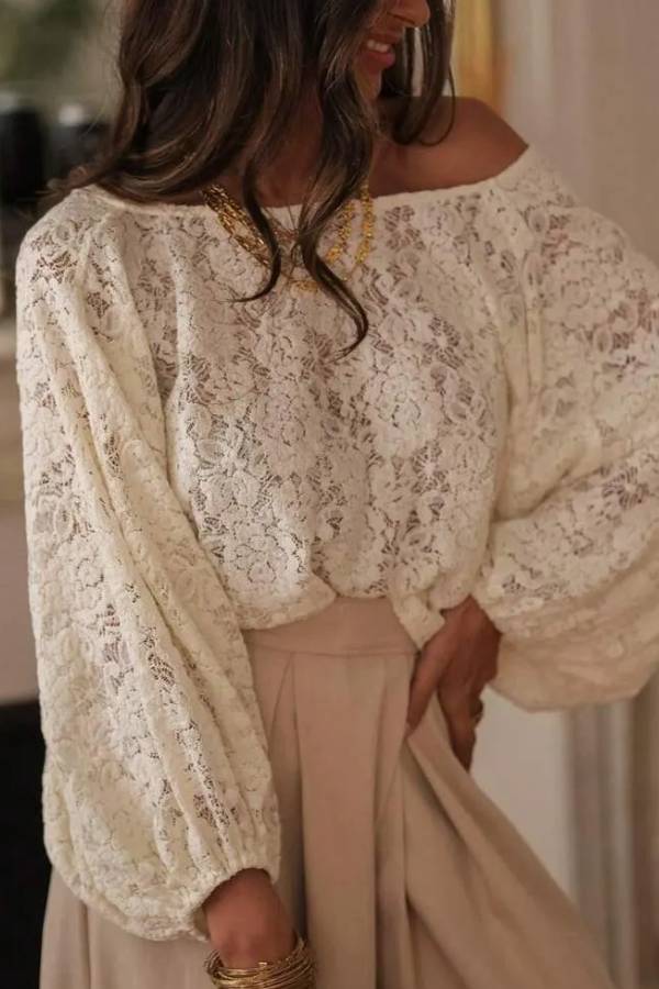Women's Lace Casual Versatile Daily Outing Top Fall
