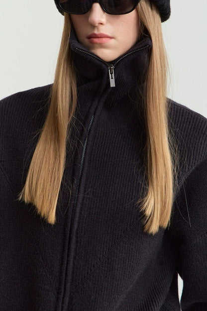 Slouchy High Neck Loose Solid Sweater