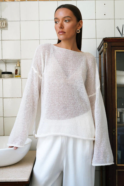Lightweight Hollow Knit Sweater