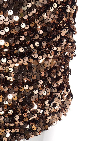 Sequin Patchwork Top Mini Skirt Set