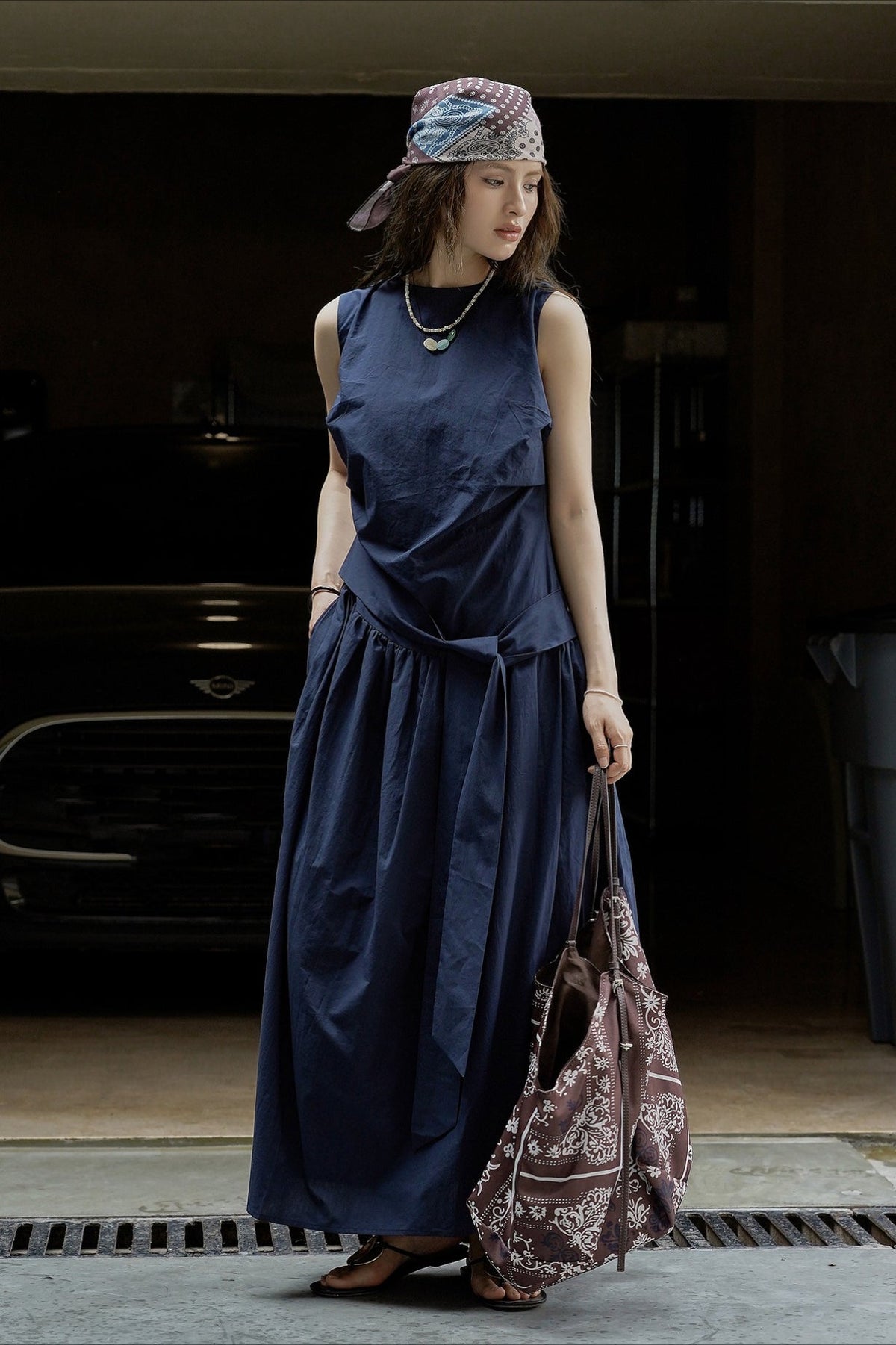 Pleated Tie Strap Lightweight Boho Dress