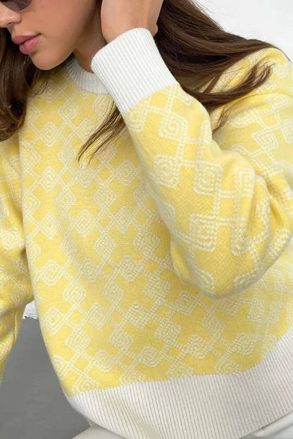 Chic on-trend Jacquard Sweater