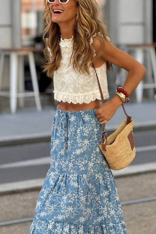Chic Flower Crochet Hollowout Tank Top