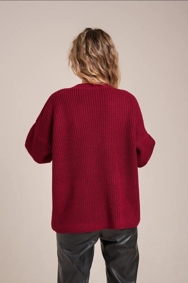 Pocket Color Block V Neck Cardigan