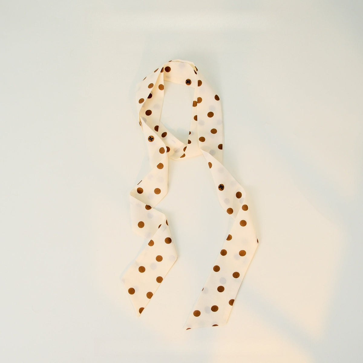 Polka Dot Elegant Long Skinny Neck Ribbon Scarf