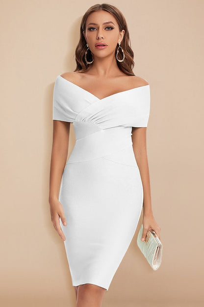 Off Shoulder Bodycon Bandage Cocktail Dress