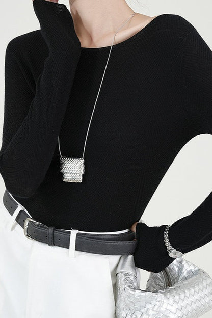 Seamless Fine Wool Knit Top