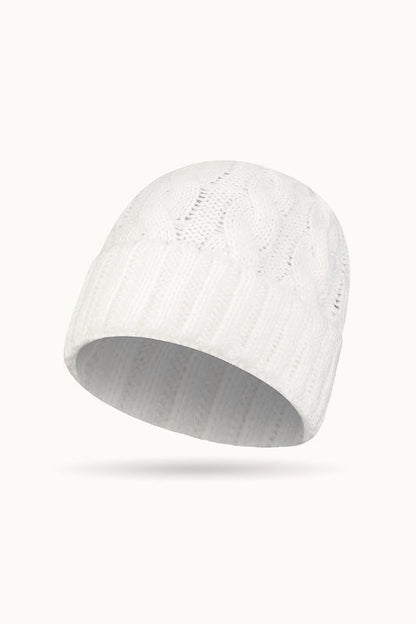 Solid Color Ribbed Ponytail Beanie Hat