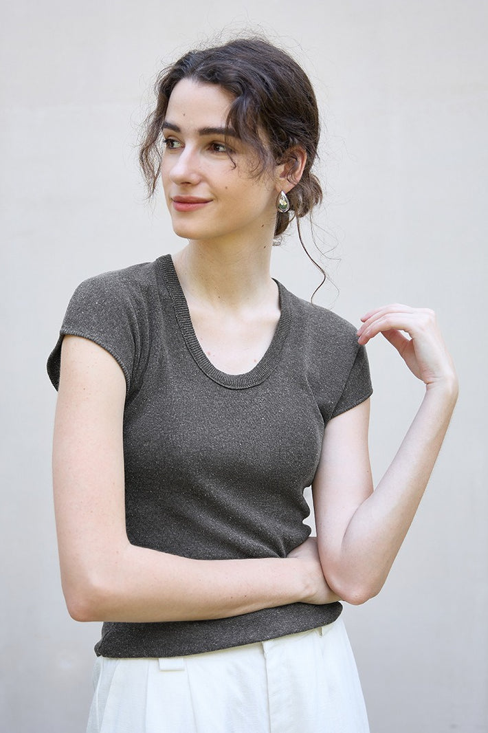 Lightweight Crewneck Knit Top