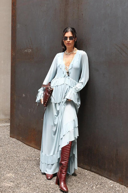 Sweet Tiered Frill Boho Dress