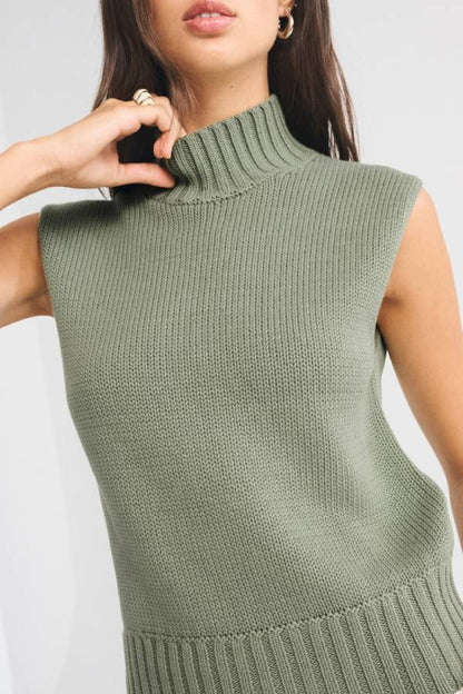 Mockneck Sweater Shell Top