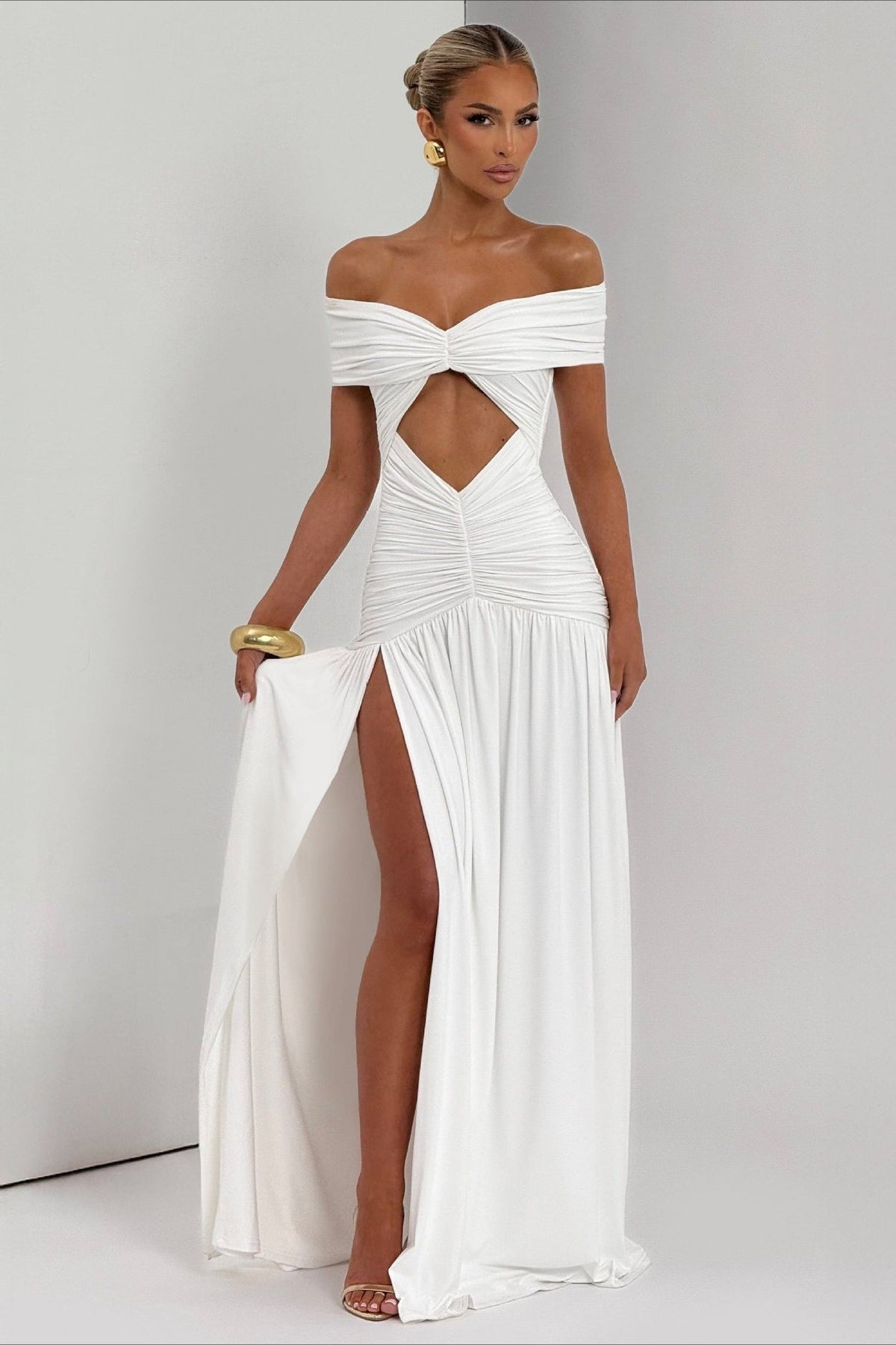 Paneled Bodycon Gown Prom Dress