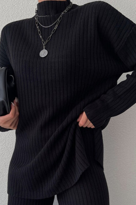 Chic High Neck Knit Sweater