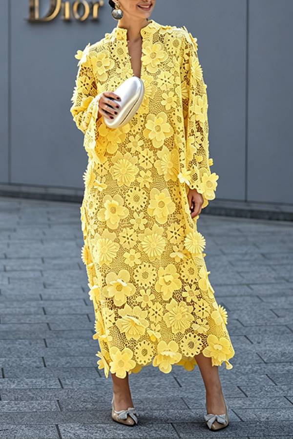 Dress Estelle Lace Yellow