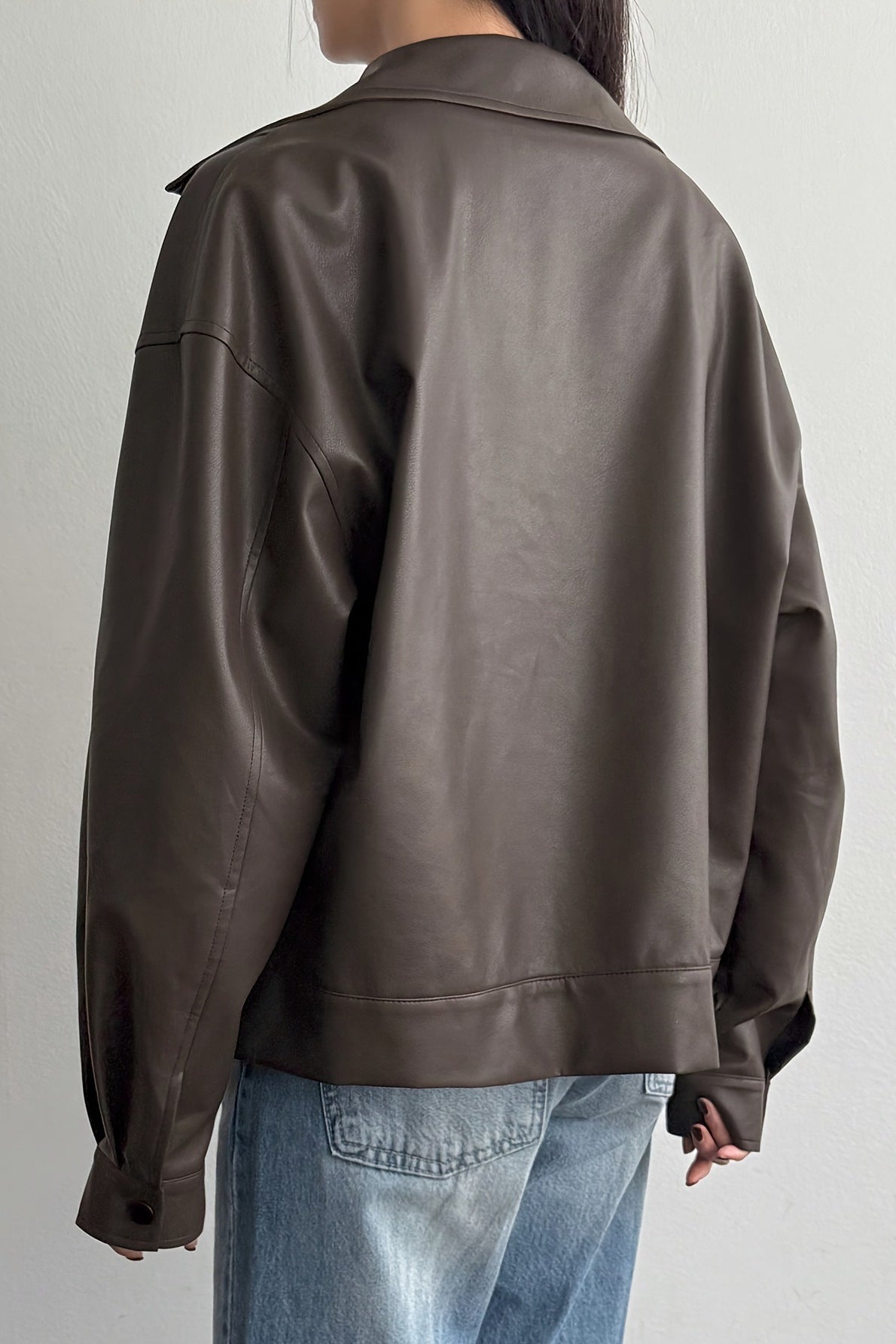 Relaxed Fit Motorcycle Style Jacket