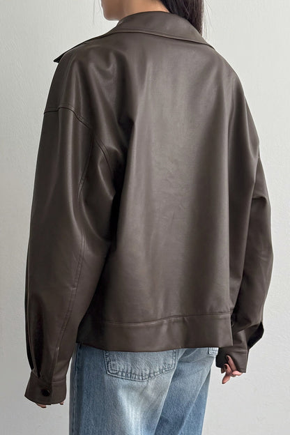 Relaxed Fit Motorcycle Style Jacket