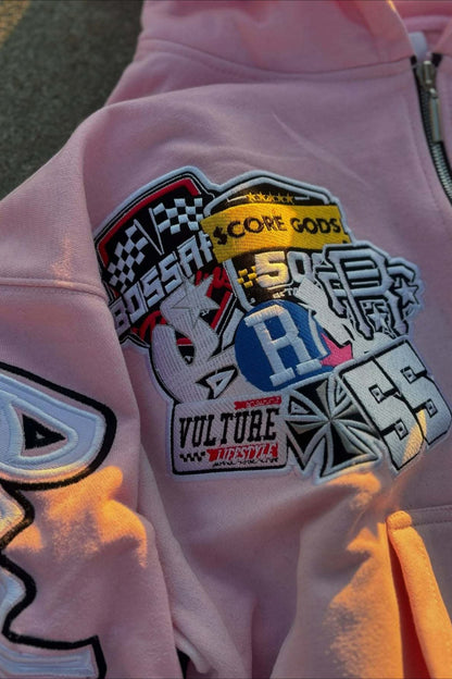 Racing Graphic Zip Up Hoodie