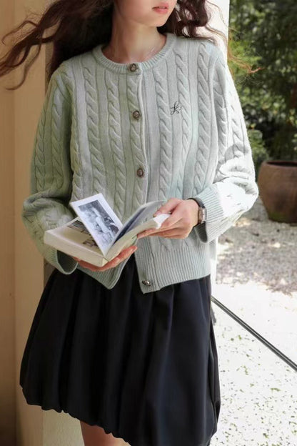 Fine Gauge Merino Cable Cardigan
