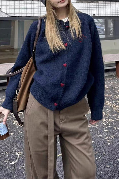 Vintage Loose Fit Round Neck Knit Sweater