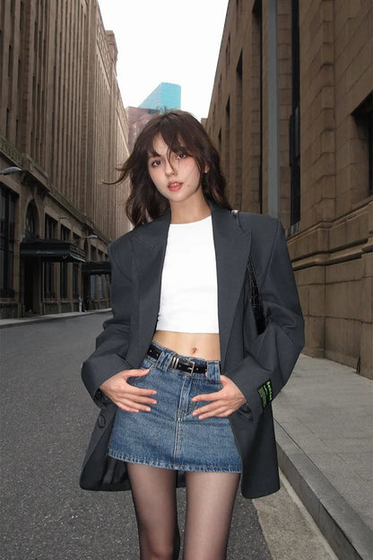 Retro Loose V-Neck Blazer
