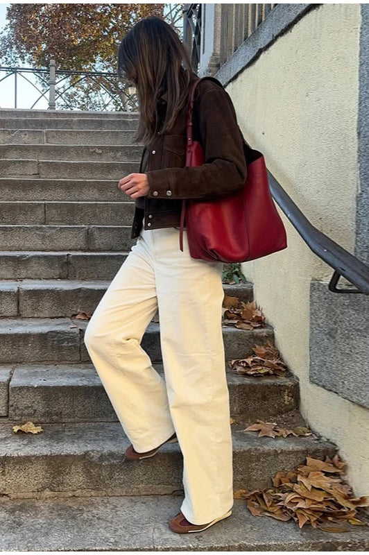 Single-Breasted Suede Jacket