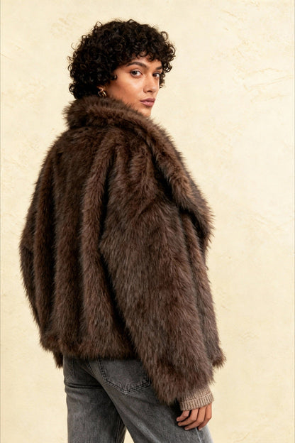Fox Solid Fluffy Short Coat