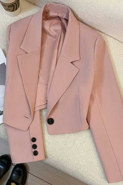 Multi‑Color Cropped Blazer Jacket