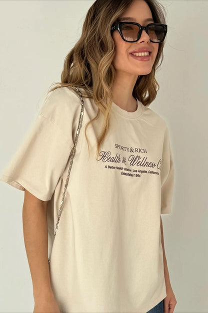 Cotton Loose Fit Casual Short Sleeve Tee