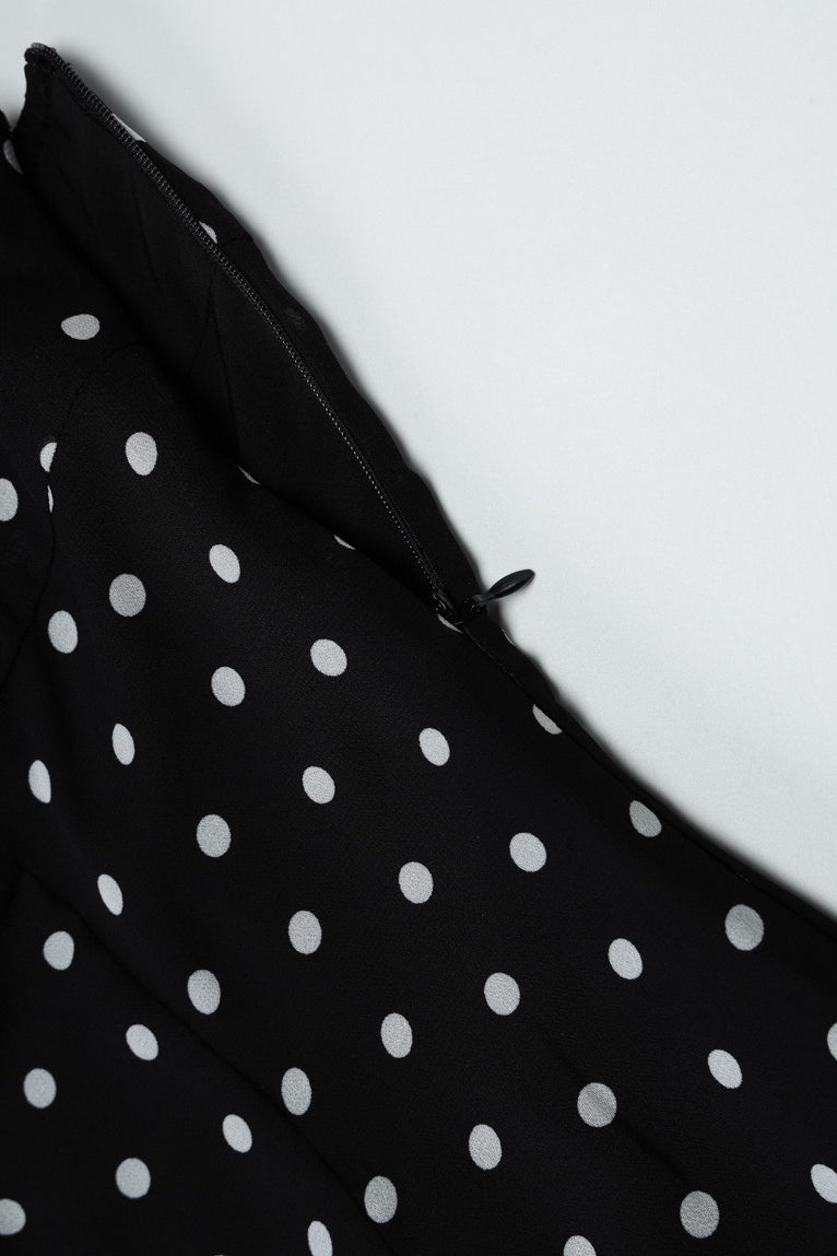 Polka Dot Halter Strapless Mini Dress