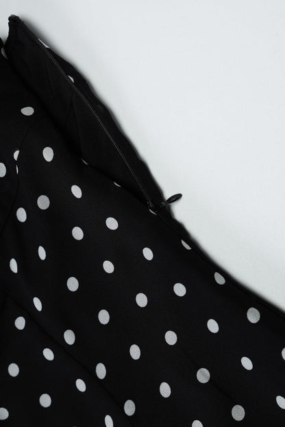 Polka Dot Halter Strapless Mini Dress