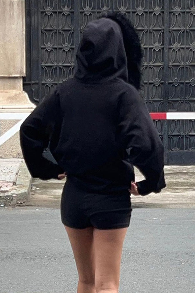 Panel Zip Fleece Hooded Jacket