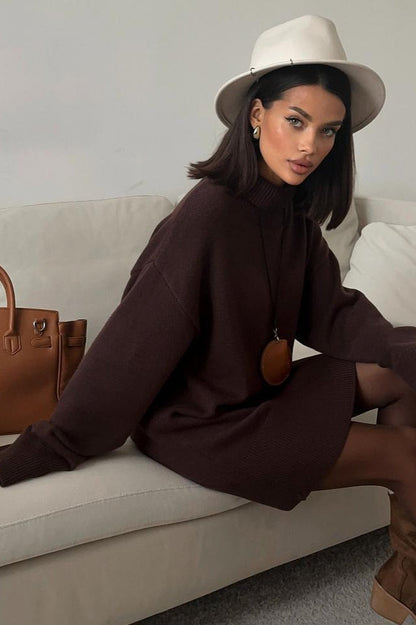 Loose Fit Long Turtleneck Sweater