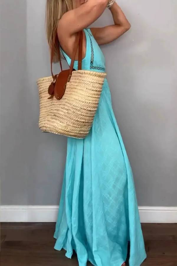 Sleeveless Lace-up Maxi Dress Backless Dress