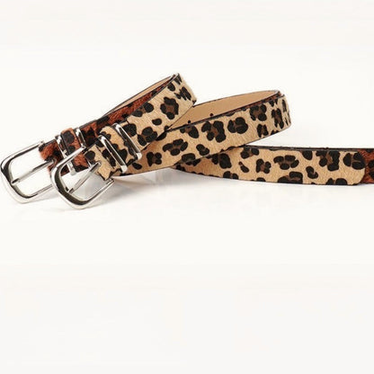 Leopard Double Ring Buckle Versatile Waist Belt