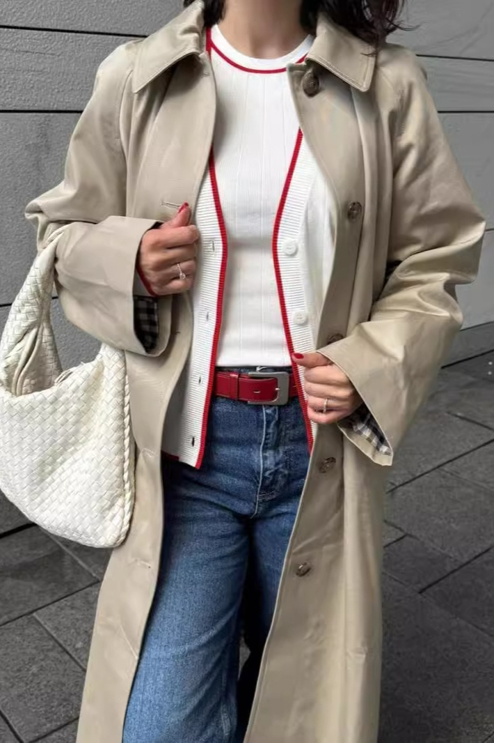 Polo Collar Single Breasted Elegant Overcoat