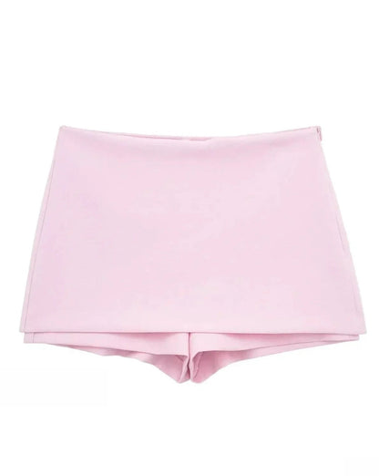 Pink Halter Sleeveless Charming Top And Skort Set