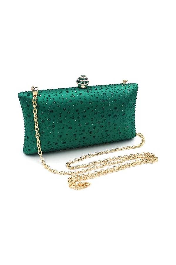 Emerald Green Full-Diamond Chain Bag