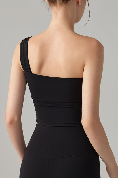Romantic Single Shoulder Corset Bodycon Crop Top