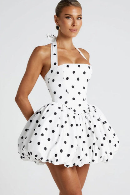 Elegant Halter Tie Bow Bodycon Cocktail Dress