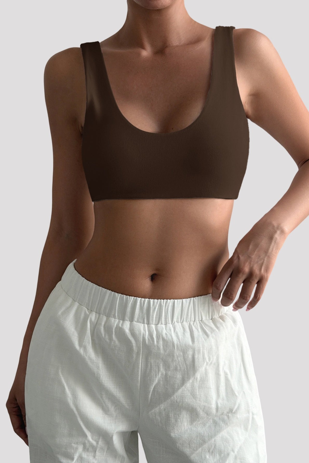 Minimalist Solid U‑Neck Spaghetti Strap Tank Top