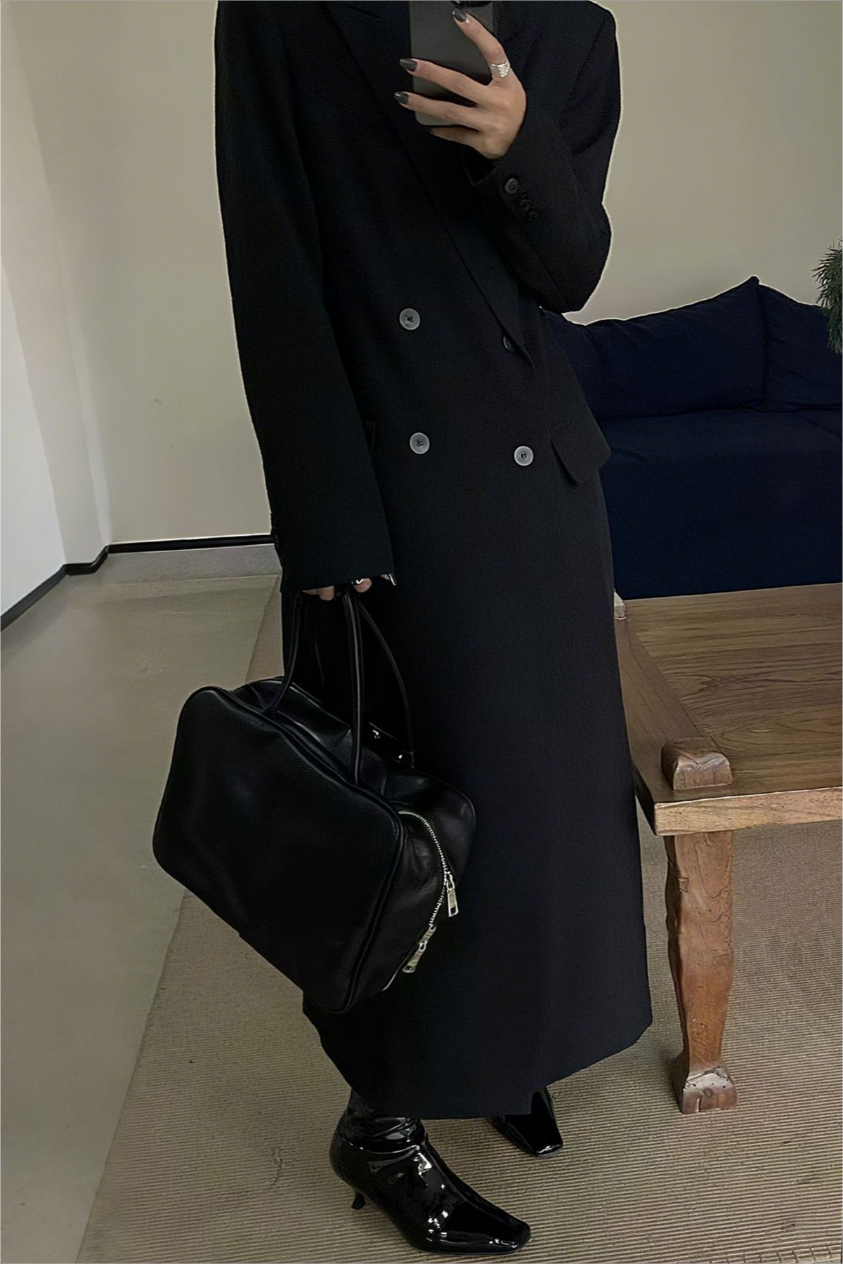 Vintage Hepburn Waist Cinching Hourglass Long Overcoat