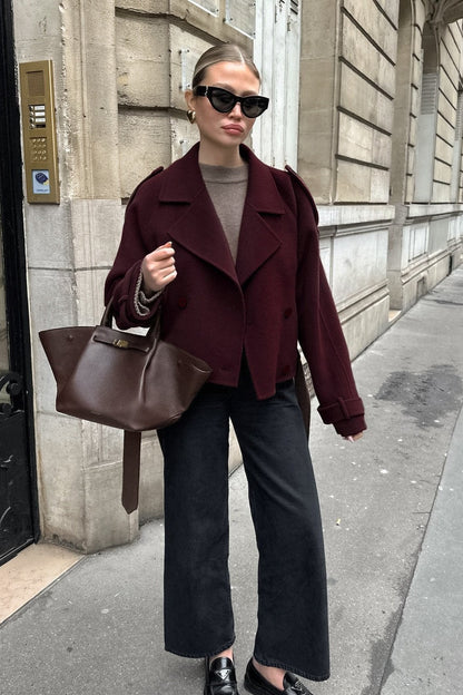 Heavyweight Tweed Double Breasted Coat