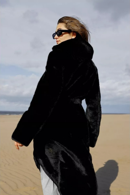 Faux Mink Fur Long Loose Chic Overcoat