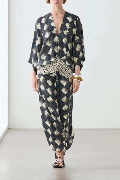 Nomad Diamond Print Kaftan Maxi Dress