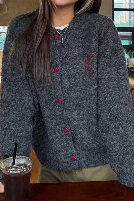 Vintage Loose Fit Round Neck Knit Sweater