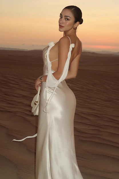 Cami Backless Maxi Silk Dress